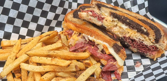 Reuben Sandwich and French Fries